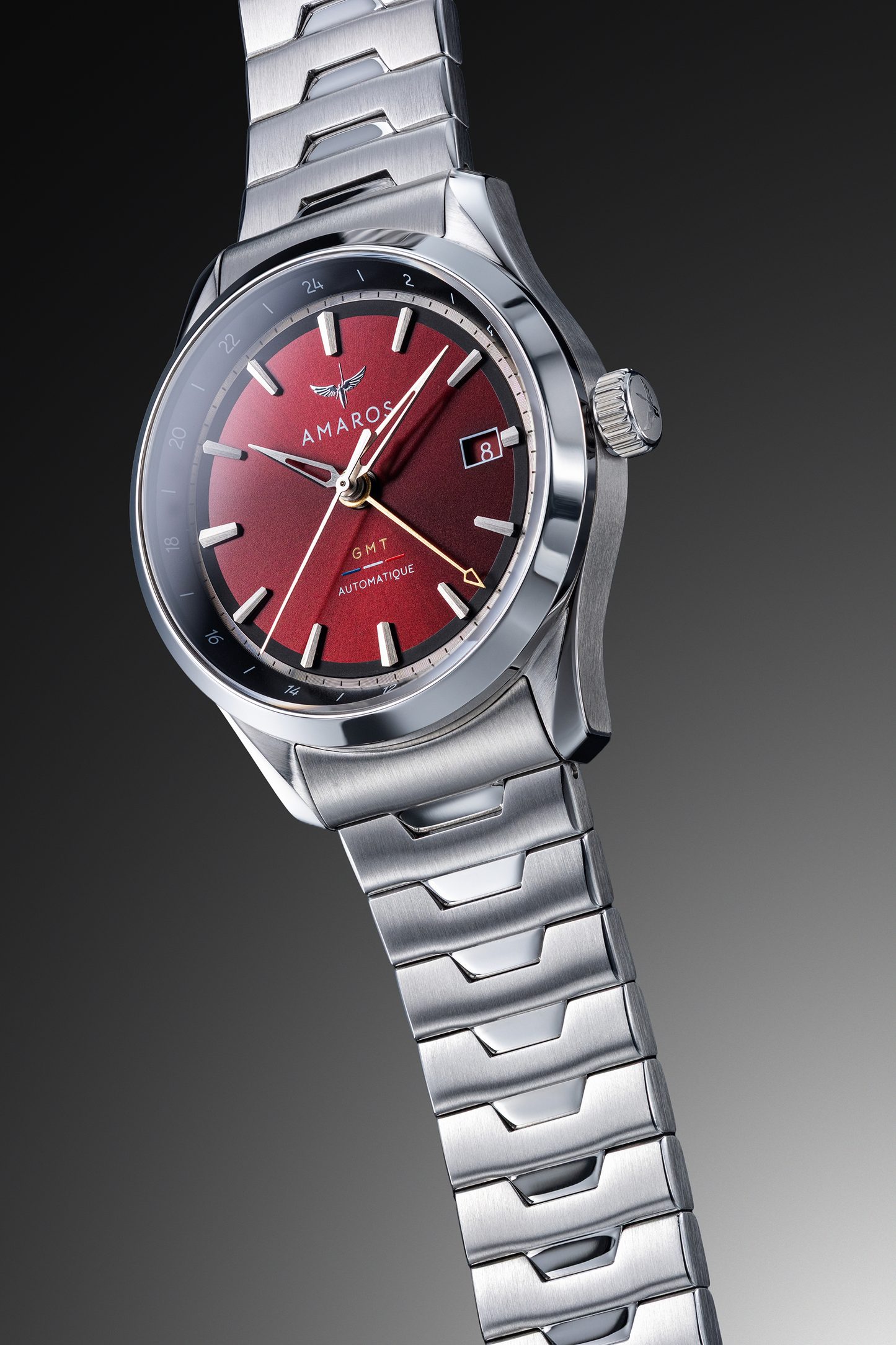 L'Odyssée - Automatic GMT Watch - Rouge Bordeaux