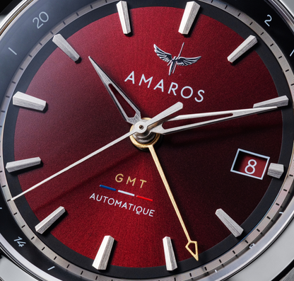 L'Odyssée - Automatic GMT Watch - Rouge Bordeaux