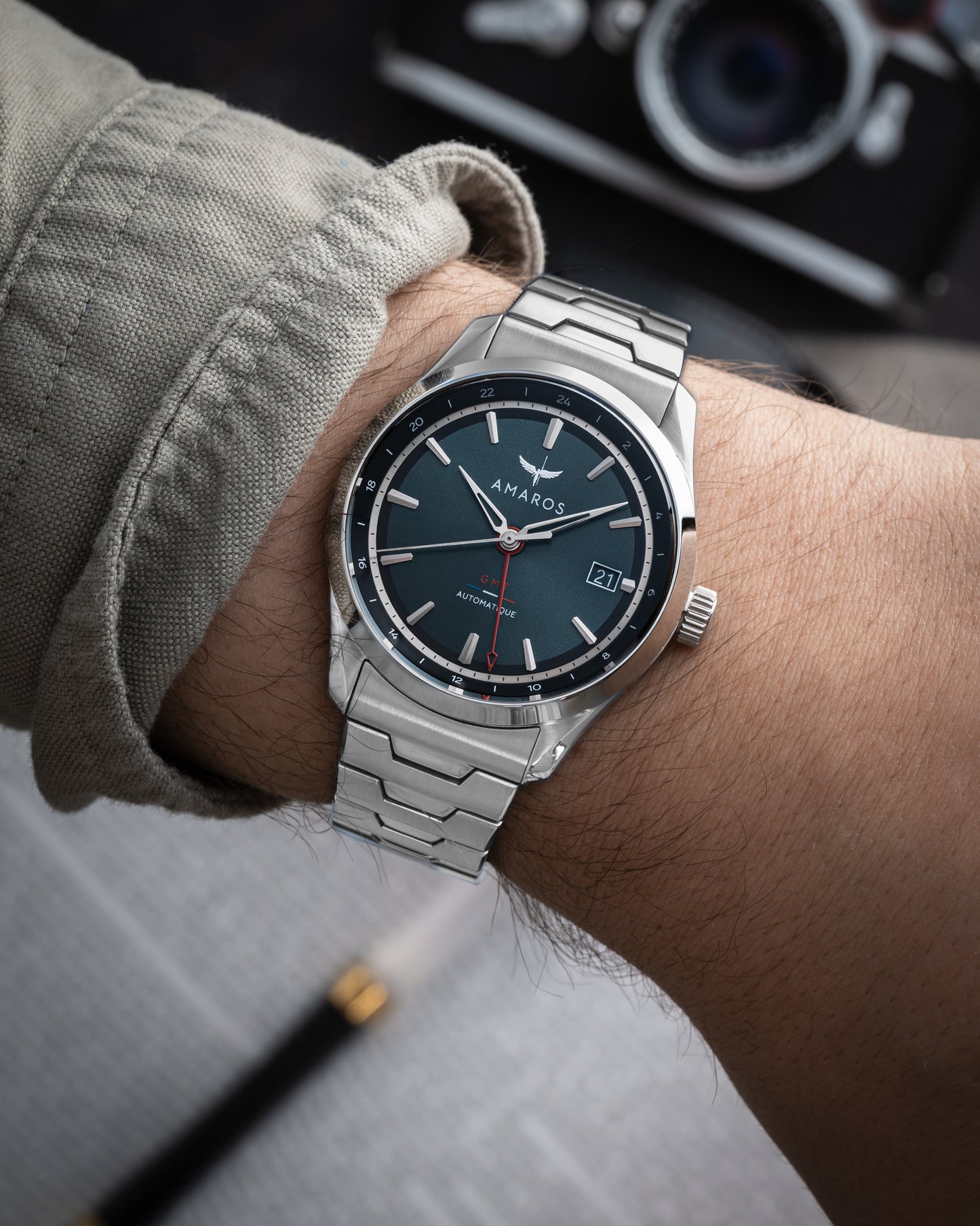 L'Odyssée - Automatic GMT Watch - Vert Émeraude