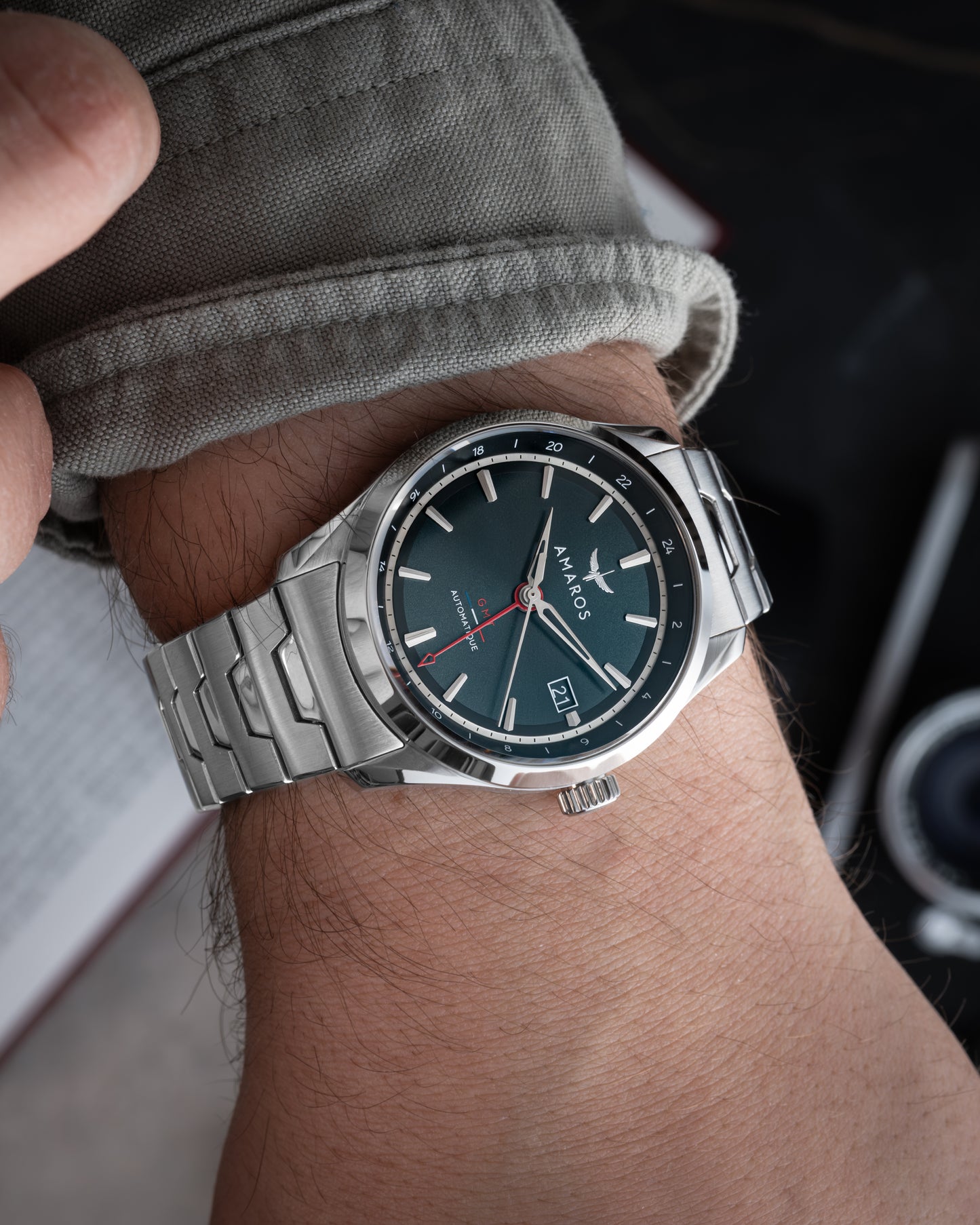 L'Odyssée - Automatic GMT Watch - Vert Émeraude